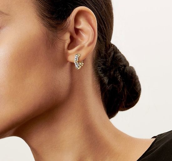 Tiffany & Co. Tiffany Mini Crossover Hoop Earrings