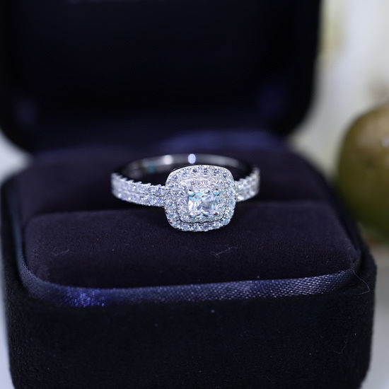 Tiffany & Co. Sterling Silver Ring with Inlaid Diamonds