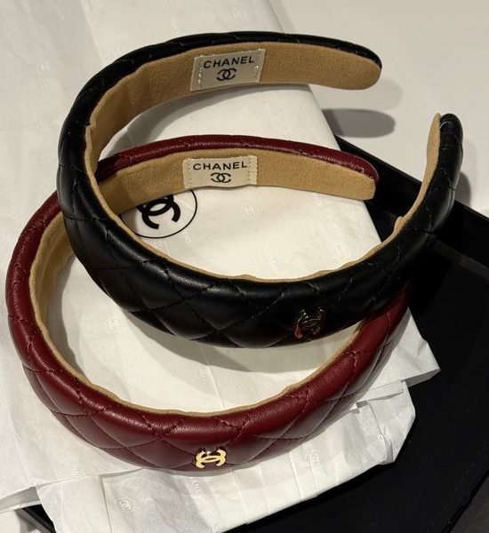 Chanel Checkered Leather Hairband