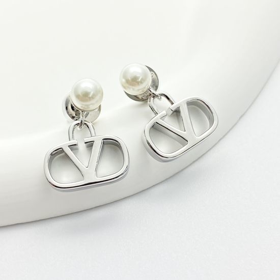 Valentino Delicate Pearl Pendant Stud Earrings