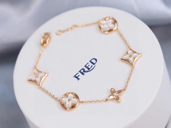 Fendi Five Flower Mother of Pearl Inlaid Bracelet