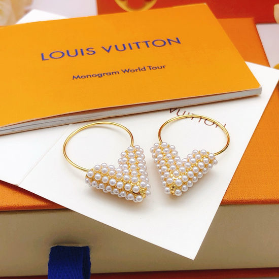 Louis Vuitton LV Beaded Round Earrings Brass Material