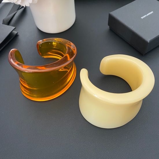 Yves Saint Laurent YSL Irregular Resin Bangle Bracelet