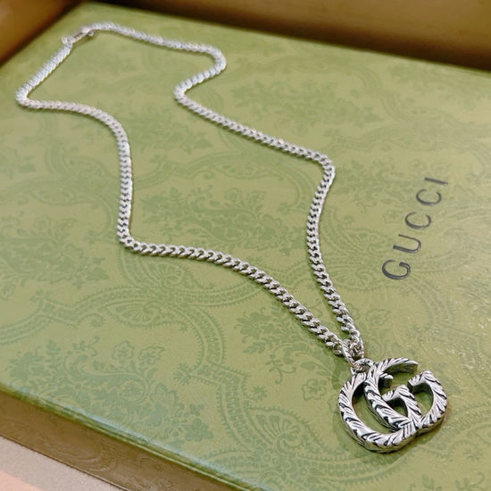 Gucci Vintage Distressed Finish Pendant Necklace