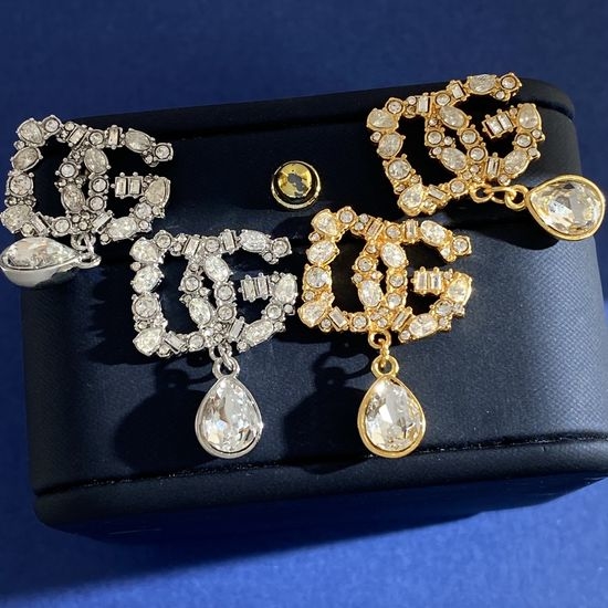 Dolce & Gabbana Rhinestone Teardrop Tassel Stud Earrings