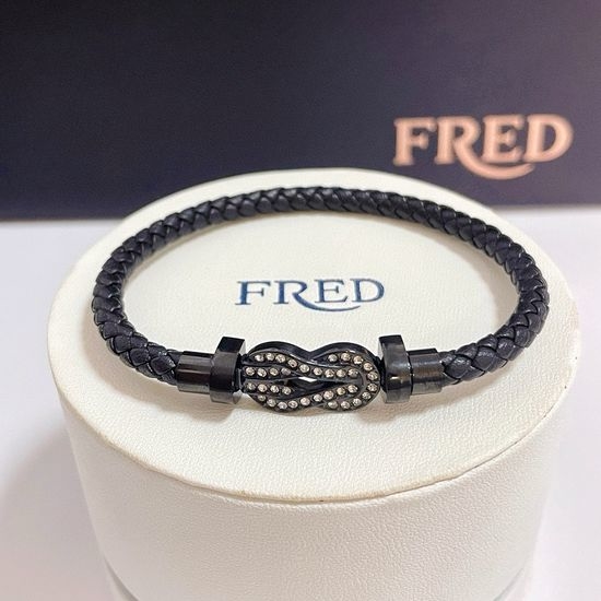 Fred Diamond Pave Buckle Couple Bracelet