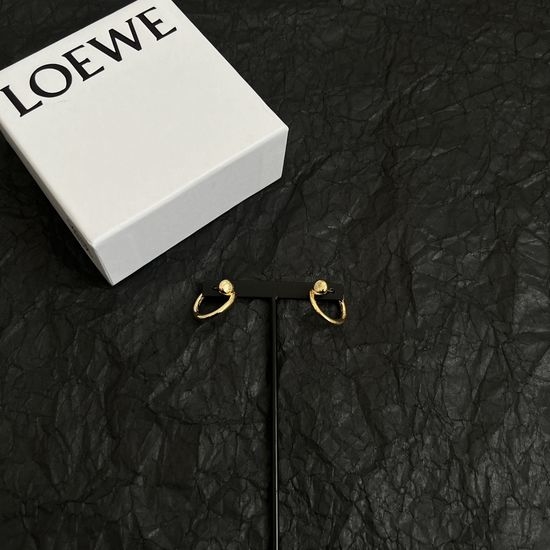 Loewe Carved Rhombus Buckle Hoop Earrings