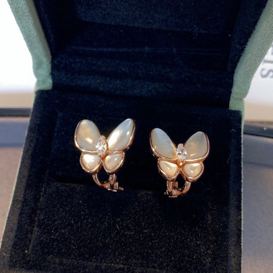 Van Cleef & Arpels VCA Mother of Pearl Butterfly Clip Earrings