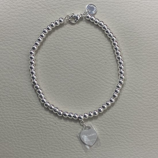 Tiffany & Co. Dainty Heart Charm Bracelet