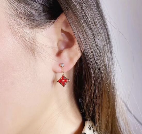 Louis Vuitton LV Mother of Pearl Square Alloy Earrings