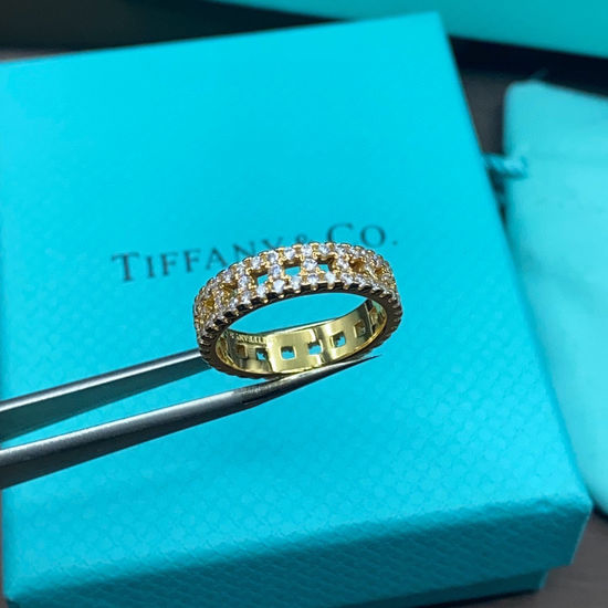Tiffany & Co. Diamond Hollow Wide Band Ring