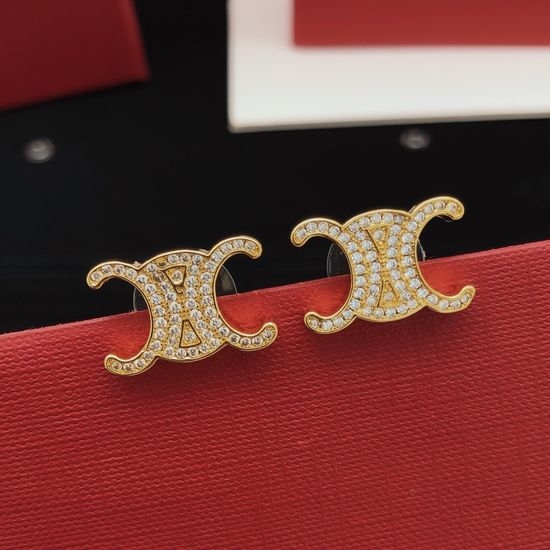 Celine Classic Brass Material Stud Earrings