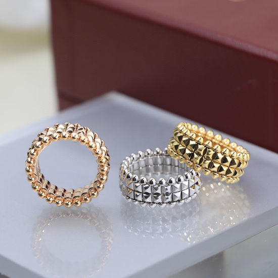 Cartier Movable Rivet Ring High Quality Metal Material