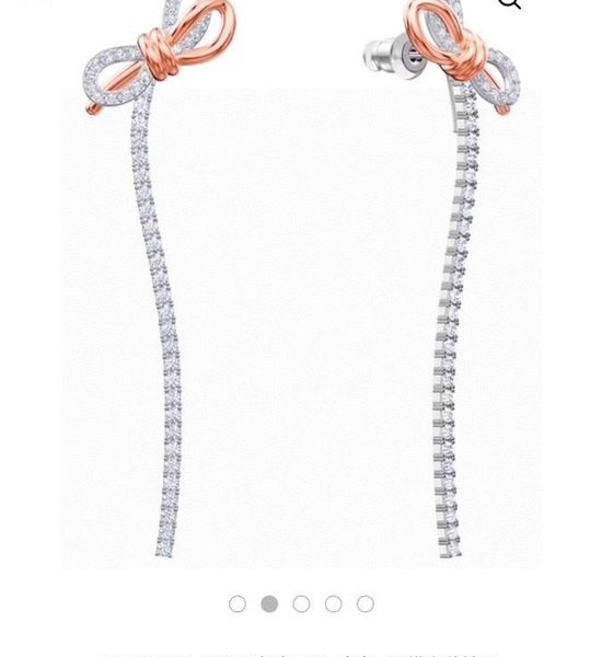 Swarovski Double-Color Diamond Bow Earrings