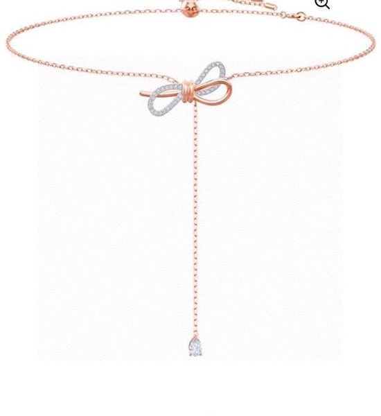 Swarovski Chic Bow Necklace with Crystal Accents