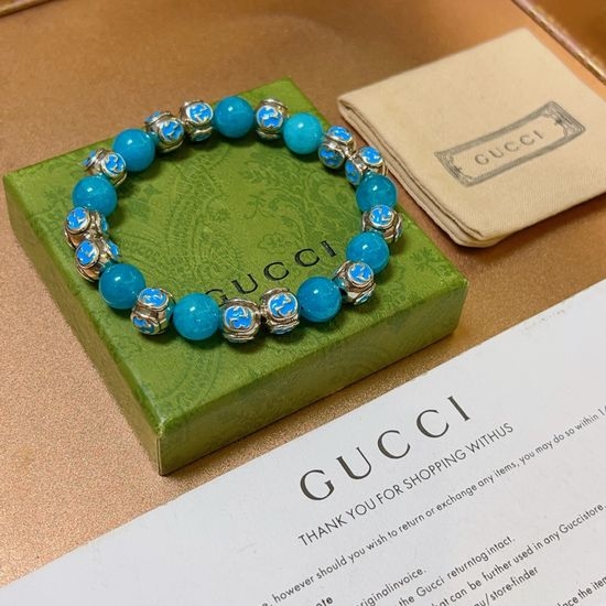 Gucci Blue Agate Crystal Classic Bracelet