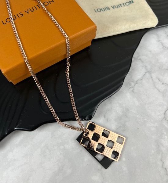Louis Vuitton LV Plaid Pattern Pendant Necklace