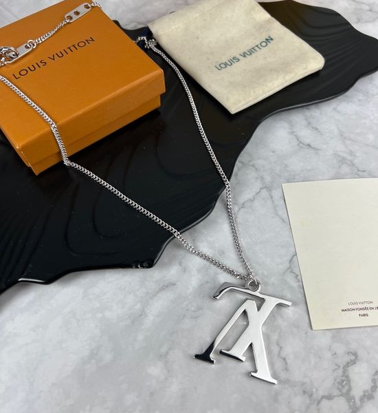 Louis Vuitton LV Large Logo Pendant Necklace