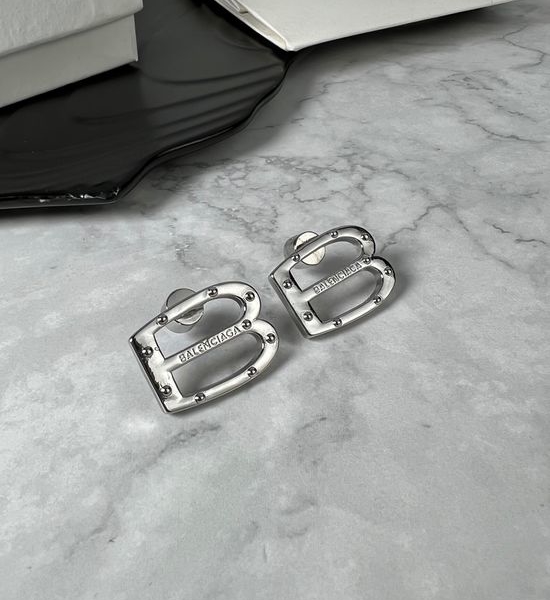 Balenciaga Minimalist Letter Stud Earrings