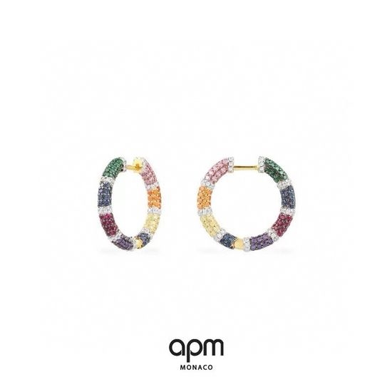 Apm monaco Colored Zircon Hoop Earrings