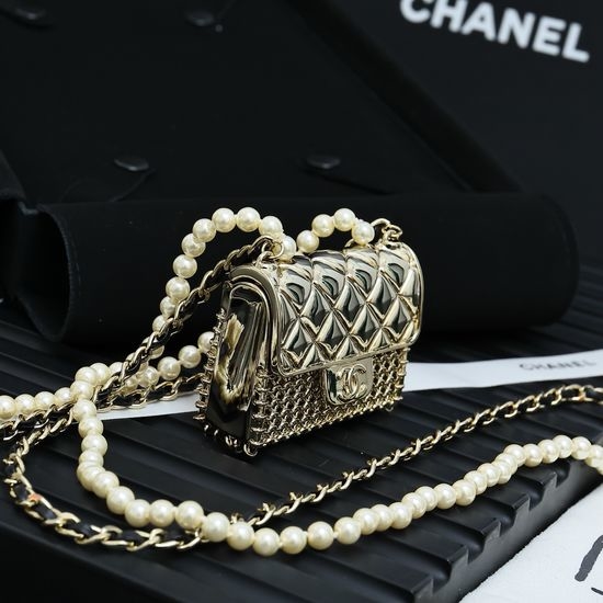 Chanel Double Layer Pearl Crossbody Bag