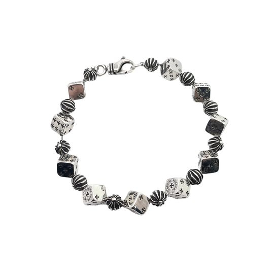 Chrome Hearts Cross Pattern Dice Charm Bracelet