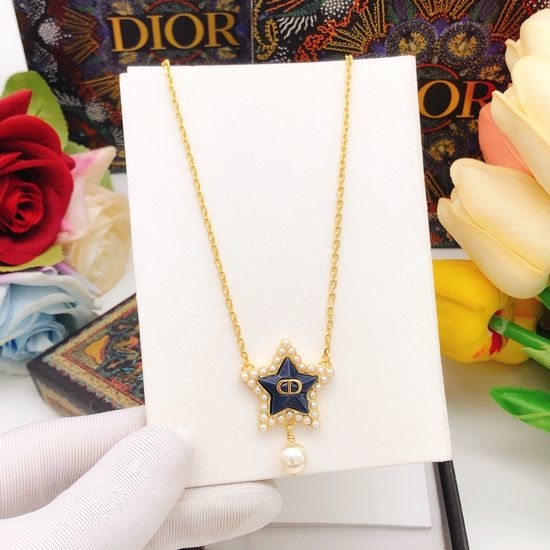 Christian Dior CD Star Design Brass Material Necklace