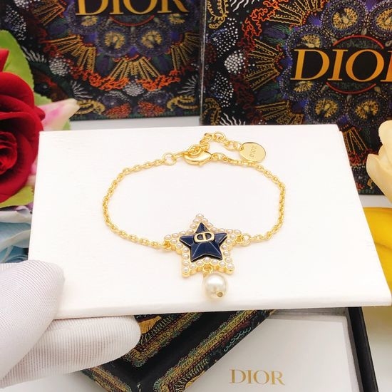 Christian Dior CD Star Design Brass Material Bracelet