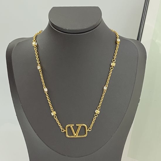 Valentino Valentino Water Drill Logo Necklace