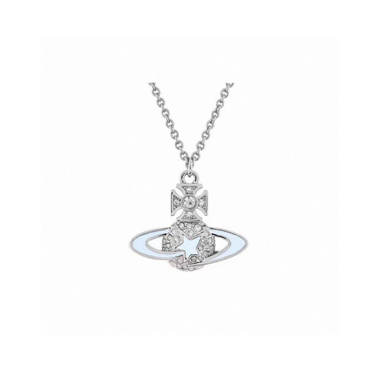 Vivienne Westhood Classic Enamel Saturn Pendant Necklace