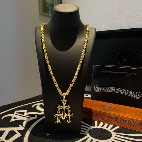 Chrome Hearts Vintage Cross Flower Ball Necklace