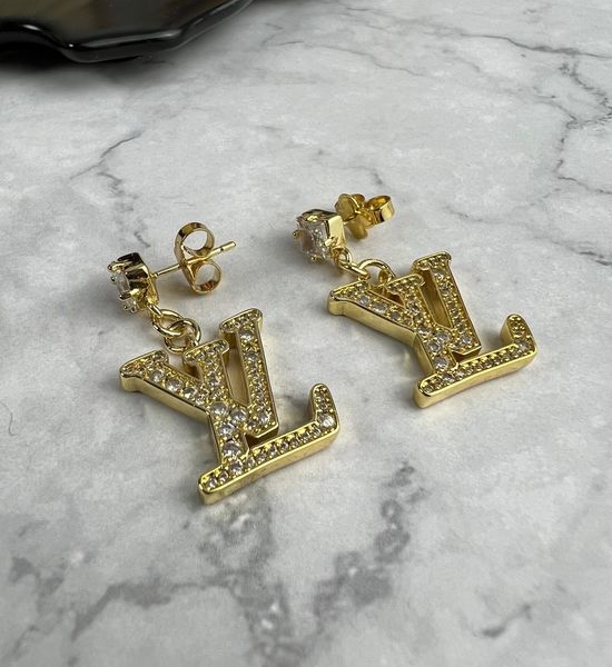 Louis Vuitton LV Classic Logo Decorated Stud Earrings
