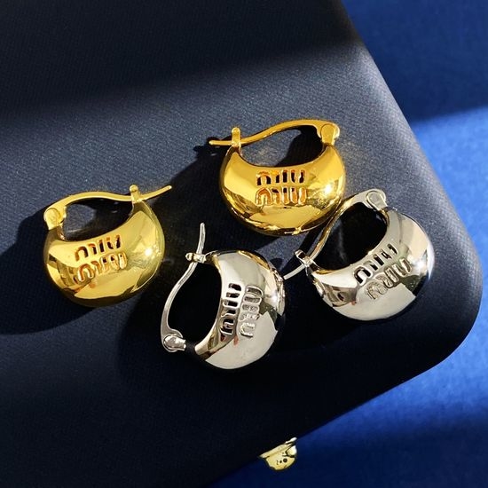 Miu Miu Hollow Letter Hoop Earrings