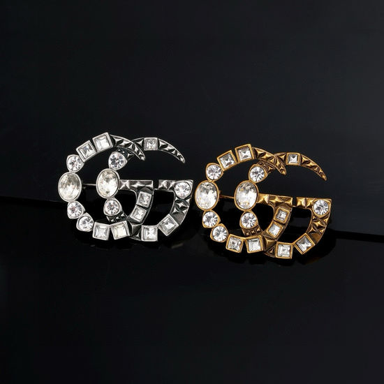 Gucci Rhinestone Decor Retro Classic Brooch