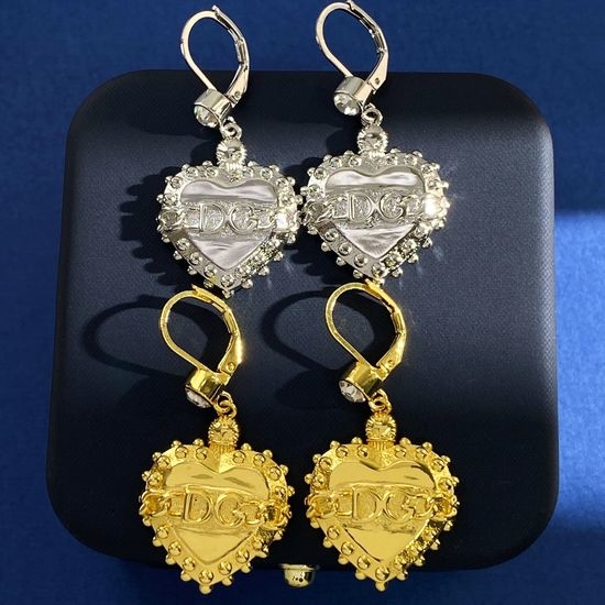 Dolce & Gabbana Rhinestone Heart Dangle Drop Earrings
