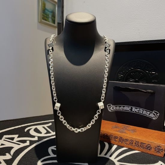 Chrome Hearts Skull Pendant Patterned Necklace