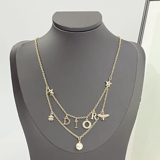 Christian Dior CD Multi Element Double Layer Necklace