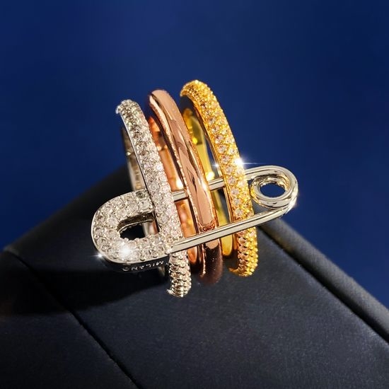 Apm monaco Zircon Pin Design Three Color Ring