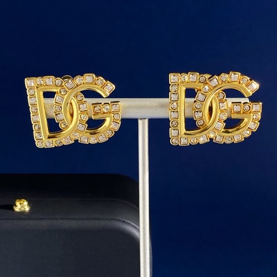 Dolce & Gabbana Rhinestone Inlaid Clip On Earrings