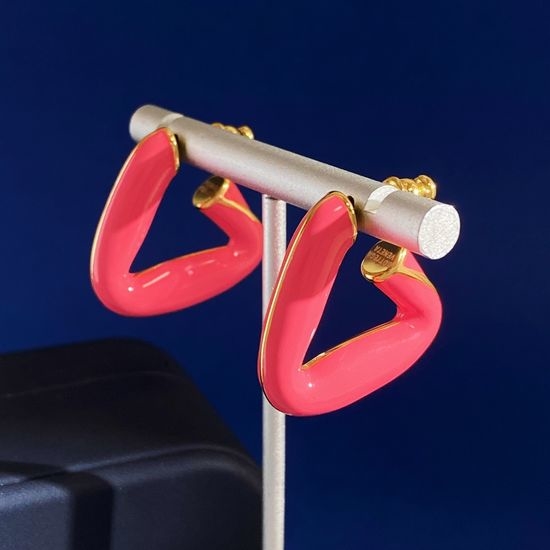 Bottega Veneta BV Geometric Enamel Triangle Earrings