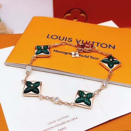 Louis Vuitton LV Rose Gold Green Mother-of-Pearl Bracelet
