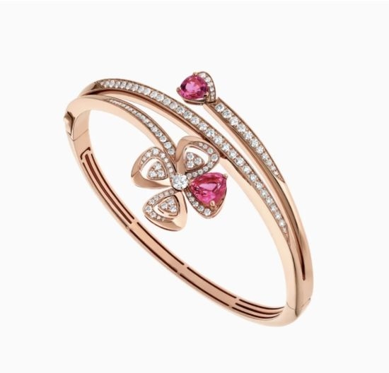 Bvlgari Diamond Inlaid Flower Bangle