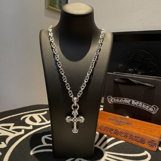 Chrome Hearts Flame Cross Pendant Vintage Necklace
