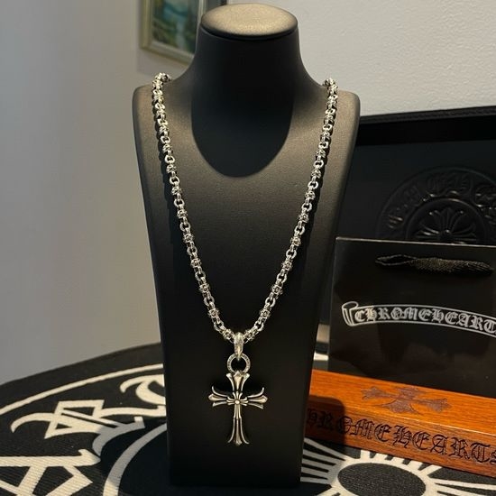 Chrome Hearts Cross Floral Ball Pendant Necklace