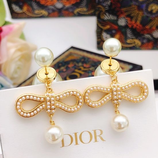 Christian Dior CD Delicate Bow Knot Design Stud Earrings