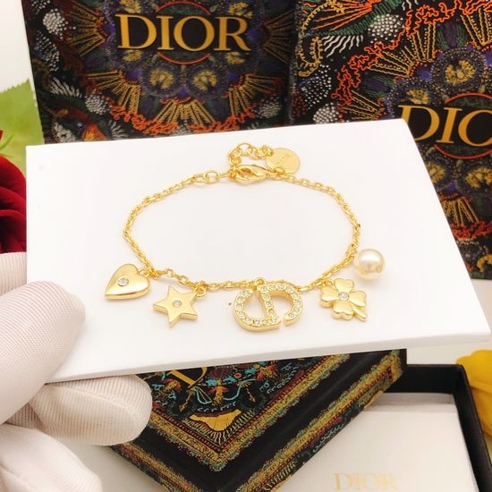 Christian Dior CD Clover Love Star Charm Bracelet