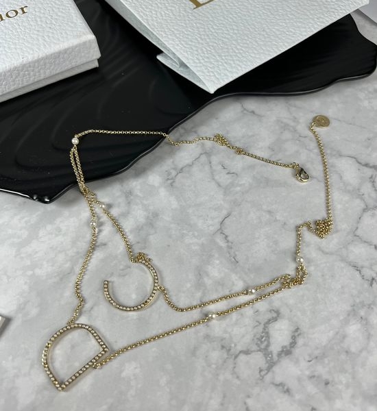 Christian Dior CD Large Letter Necklace