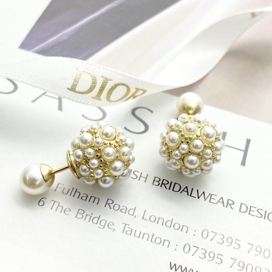 Christian Dior CD DIOR Pearl Flower Ball Earrings