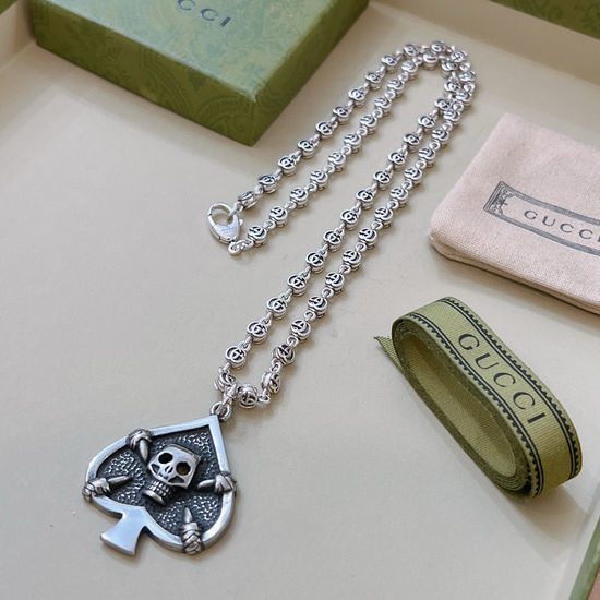 Gucci Vintage Pattern Pendant Adjustable Necklace