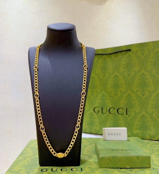 Gucci Vintage Silver Double G Pendant Necklace